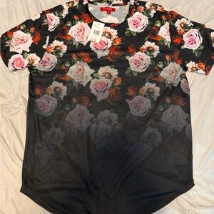 Guess Men's Black Floral Shirt